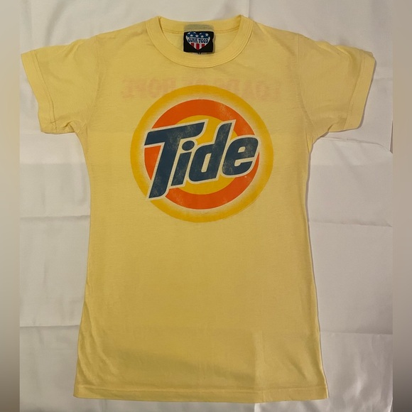 Junk Food t-shirt, Tide logo, Yellow, Vintage look, Y2K, 00s, “Loads of Hope” - Picture 3 of 13